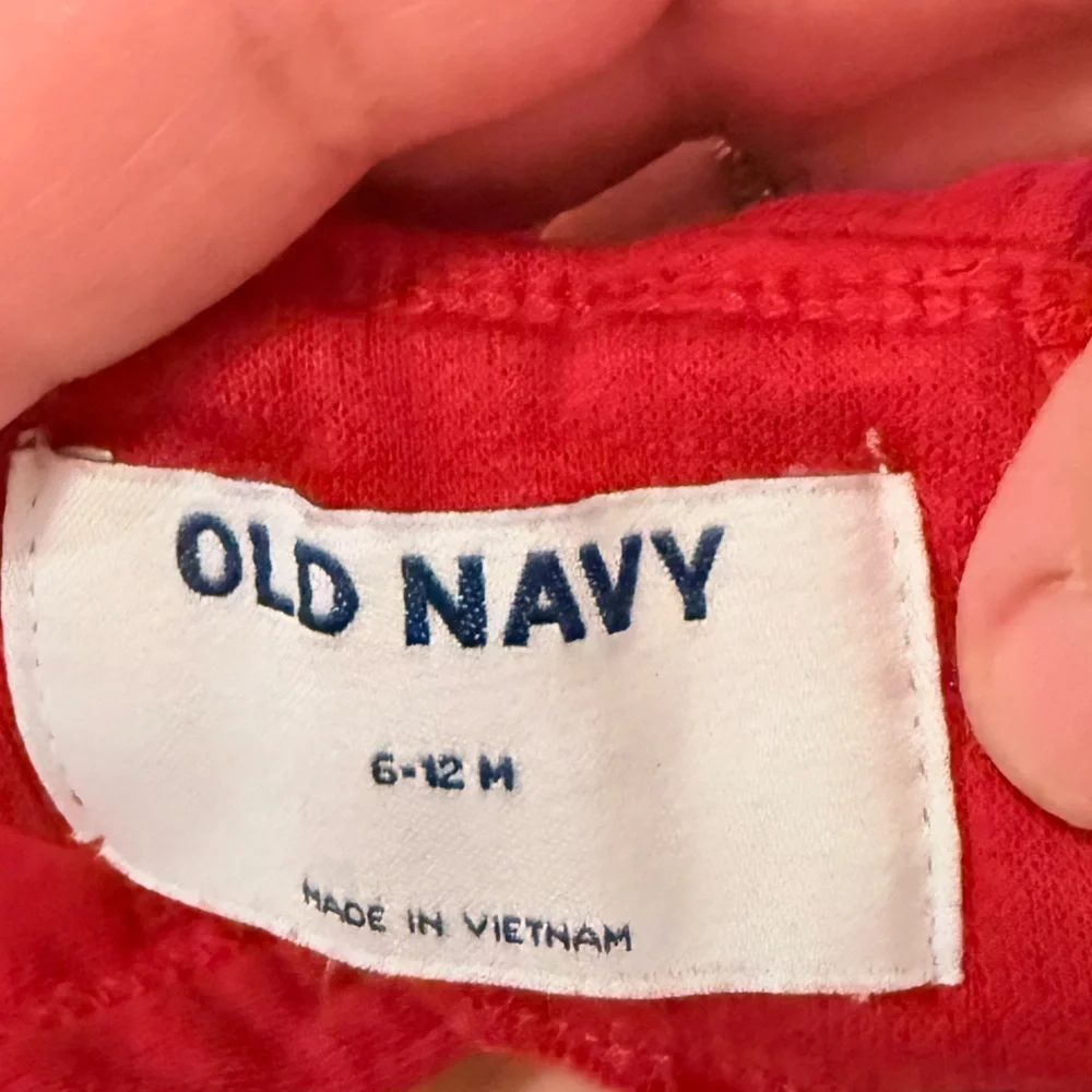 Old Navy Vibrant Red Kids fleece Overalls size 6-12 months